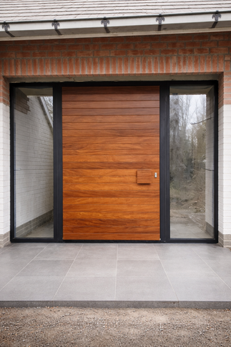 Porte en bois bardée