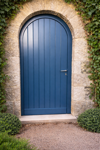 Porte en bois bardée